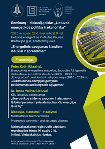 Seminarų-diskusijų ciklas Lietuvos energetikos politika ir ekonomika 2025 10 22