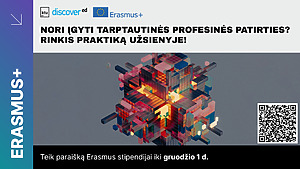 Teik paraišką Erasmus profesinei praktikai užsienyje 2026